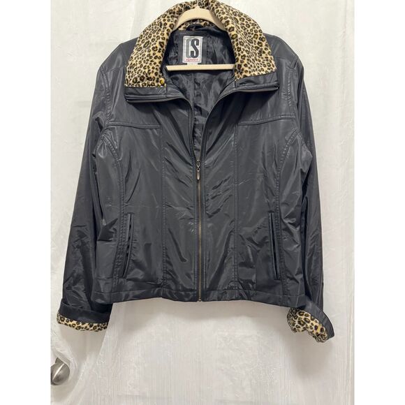 Vintage 90s /early Y2K Leopard-trim Bomber - Picture 7 of 7